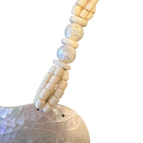 Vintage Beaded Jeweled Bib Collar  Necklace w/ Large Pendant - Picture 4 of 9